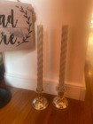  Pair Of Small Bow Candle Holder Silver Plated gold Color Bows Nice