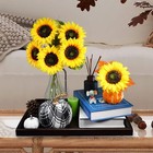 9pcs Lifelike Artificial Sunflower Bouquets 19  Tall Silk Fake Sunflowers