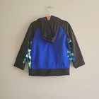 Gymboree Blue Black Jacket Hood  Zip Up  Boy 2t Athletic Outerwear Light Coat