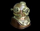 Vintage Morse Us Navy Mark V Boston Full Size Deep Sea Diving Helmet With Stand 