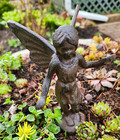 Fairy Figurine Angel Cherub Garden Statue Rustic Cast Iron