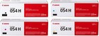 Canon 054h Toner Cartridge Set     High Yield     4 Colors  Bk c m y