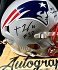 Treveyon Henderson Autographed Inscribed Full Size Helmet Authentic Patriots