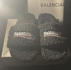 Balenciaga Shearling Fur Slide Slippers Black Men s Us Size 10 Comfort