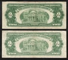        Pair Of 1953  2 Legal Tender  red Seal  Two Dollar Bills Free Shipping 41149
