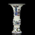 A Pair Chinese Doucai Porcelain Handpainted Exquisite Flowers plants Vase 11187