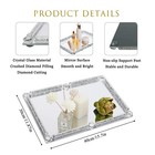 Large Crystal Perfume Tray  15 7  X 11 8  Silver Glass Mirror Vanity Tray Nob   