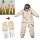 Xxl Full Body Ventilated Beekeeping Suit With Veil Hood   Gloves Protective Bee