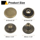 30set Press-stud Cap Button 10mm Metal Snap Fastener For Leathers  Bronze