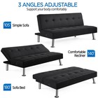 Alden Design 66  Modern Fabric Convertible Futon Sofa Bed With Usb  Black