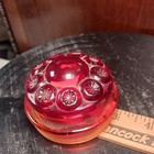 L e  Smith Glass Moon   Stars Amberina Canister Jar Lid Only