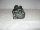 Vintage  the Wolf Sculptures  Carved Soapstone Two Eskimo Children With Rabbit