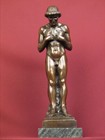 Signed Limited Edition Bronze Sculpture  Male Adam Handcrafted Statue On Marble