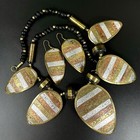Handmade Vintage Necklace earring Set Tribal Southwest Brass Copper Wood Beaded