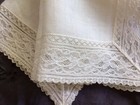Vintage White Hanky Linen Lace Wedding Handkerchief Hankie