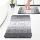  Bathroom Rug Set 2 Piece  Soft Absorbent Microfiber Bath Rug Set  Non-slip  