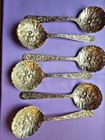 S Kirk   Son Repousse Large Fruit berry Spoons Sterling 925 1000  6 Available 