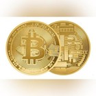 1oz Silver Gold Plated Bitcoin Round Coin