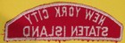 New York City Staten Island Red   White Council Shoulder Patch Bsa