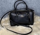 Nwt Coach F33329 Mini Bennett Satchel Crossgrain Leather Handbag Black Brand New