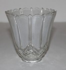 Vintage Frosted   Clear Glass Lamp Light Fixture Shade Sconce 2-1 8  Fitter  f9