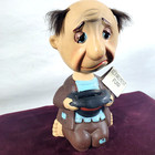 Old Man Figure Retirement Bobblehead Coin Bank Nodder Bobbin Head 1960s Japan