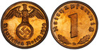 Pcgs Ms66 Rd 1 Pfennig 1939 D Swastika Germany Third Reich Coin None Higher Unc