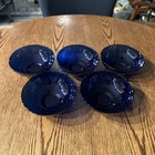 Cobalt Blue Glass Cereal Soup Bowls Unmarked 5 5    Set Of 5