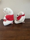 2 Plush Lot Coca-cola Collectible Brand  Polar Bear Stuffed Animals