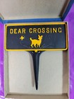 Vintage 5 75  Cast Iron Deer Crossing Sign Conewago Pottery Elizabethtown Pa