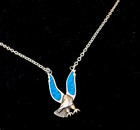 Carolyn Pollack Sterling Silver Turquoise Flying Eagle 23 5  Necklace