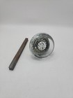 Antique Victorian Crystal And Brass Door Knob Floral Round Fancy Glass
