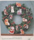 New 1990   s Sunset  12 Cats Of Christmas Ornaments  Counted Cross Stitch Kit 