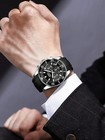 Men s Diving Bezel Chronograph Watch Water-resistant Rubber Strap Simulated Date