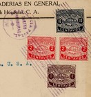 Honduras Sc 178  175 pair  174-adm Agencia Postal Cortes Honduras-commercial Env