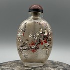 Chinese Old Beijing Glaze Inside Painting Flower Bird Exquisite Bottleart