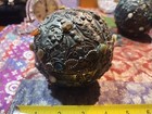 Persian Hand Hammered Silver Metal Decorative Orb Sphere Gemstones 1970   s