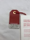 Starbucks 2017 Holiday Red Joyfull Flat Tag Ceramic Ornament New