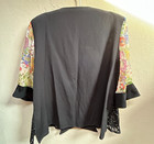 Vintage Violet Kay Kimono Blouse Jacket Multi Black Floral Lace Petite Large
