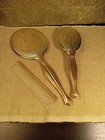 Vintage Vanity Dresser Set 3 Piece Gold Tone Brush  Mirror  Comb Victorian Style