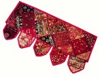 Ethnic Boho Window Topper Embroidered Cotton Patchwork Door Hanging Toran Floral