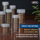 Quarter Coin Storage Tubes - 10 Pack   Archival Quality Plastic Coin Holders    