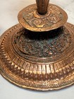 Antique Persian Copper Bud Vase Hand Chased Repousse Floral Middle Eastern 6 