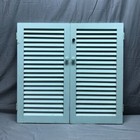 Pair Vintage Antique House Window Wood Louvered Shutters Blue 16x31 Old 1070-26b