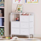 5 Drawer White Dressers For Bedroom 2 Tier Shelf Storage Small Fabric Dresser