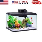10 Gallon Glass Aquarium Starter Kit Led Lighting Filtration System Fish Tank Us
