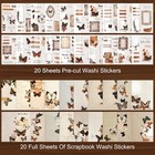 Washi Stickers For Journaling  Vintage Ephemera Book For Scrapbooking With 18   