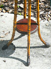 Mottled Bamboo Legged Oak Two-tier Table  Circa Early 20th Century - Antique