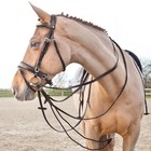 Horze Sparta Nylon leather Draw Reins - Dark Brown - Horse Horse 