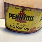 Pennzoil Motor Oil Vtg Unrolled Quart Can Advertising Flat Metal Sign Oil   Gas